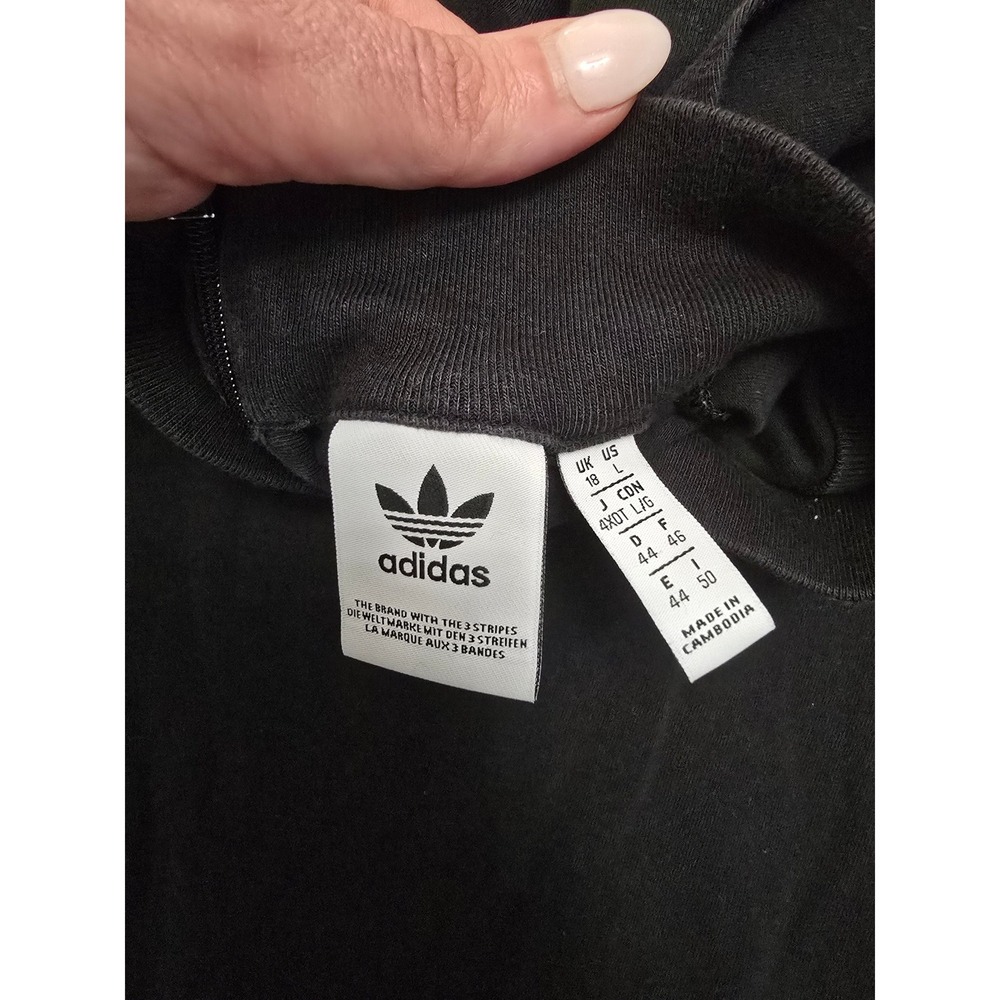 Adidas Originals Mock Neck Tricolor Trefoil Tank Dress US L Black - Picture 3 of 11